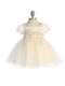 Blush Baby Girls Floral Embroidered Bodice with Puff Sleeves