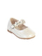 Ivory Baby Girls Beautiful Leatherette Shoes with Flowers Across the Strap