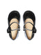 Black Baby Girls Patent Leather Flats with a Double Rhinestone Strap