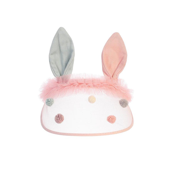 Pink Pom Pom Rabbit Ear Visor