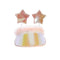 Glittery iridescent Visor with Two Glittery Stars and Shimmery Tulle Accent