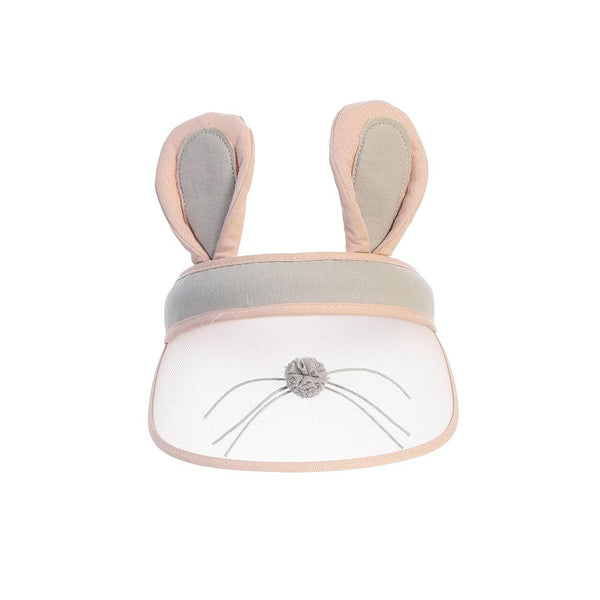 Gray Plush Bunny Ear Visor