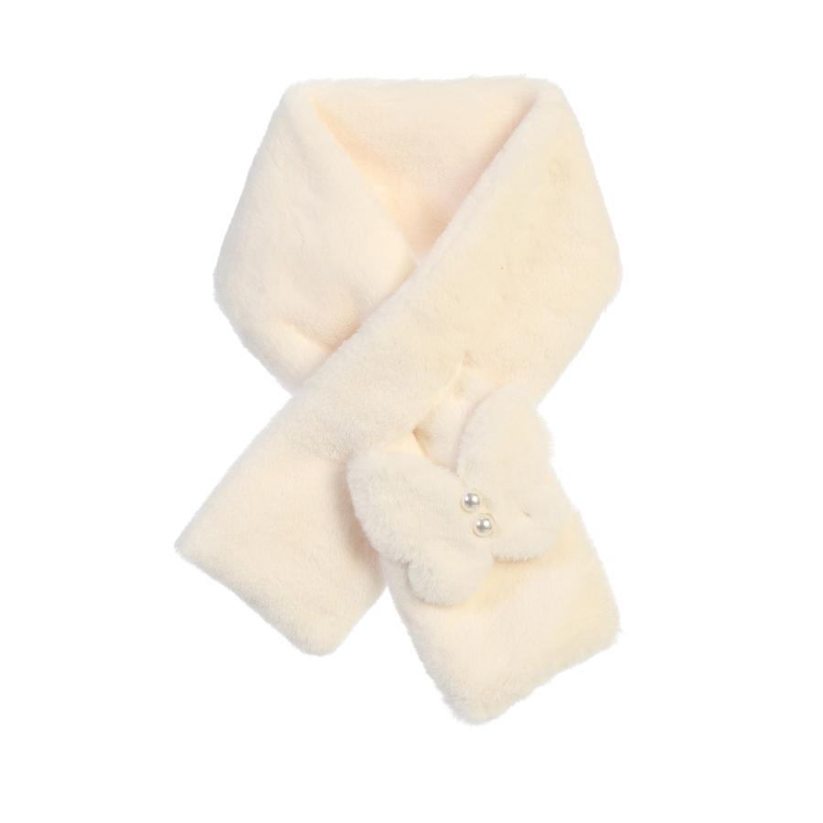 Ivory Butterfly Faux Fur Scarf