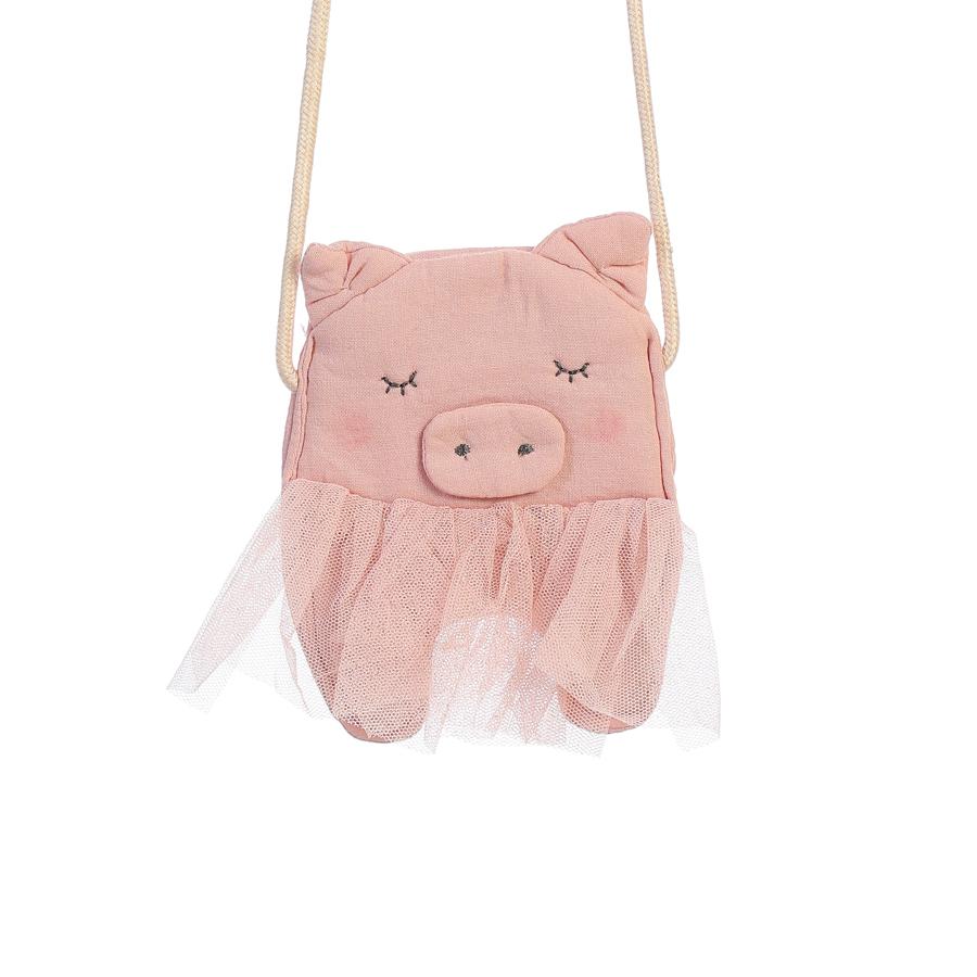 Plush Sleeping Piglet Shoulder Bag