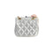 SILVER METALLIC MINI PURSE WITH FLOWERS