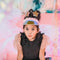Glittery iridescent Visor with Two Glittery Stars and Shimmery Tulle Accent