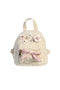 PINK TWEED BACKPACK WITH FLOWERS