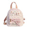 PINK TWEED BACKPACK WITH FLOWERS