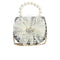 Mini Tweeted Purse w/ Crown and Pearl Handle