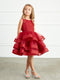 White Girls Dress with Waffle Pattern Shimmering Glitter Bodice and Layered Tulle Skirt with Hose Hair Hem