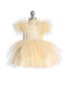 Red Baby Girls Mesh and Glitter Lace Bodice Dress with Fluffy Sleeves