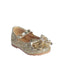 Gold Baby Girls Adorable Glitter Flats with a Bow Accent and Buckle Closure