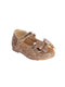 Gold Baby Girls Adorable Glitter Flats with a Bow Accent and Buckle Closure