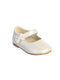 Ivory Baby Girls Matte Scalloped Shoe with Velcro Strap