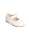 White Baby Girls Matte Scalloped Shoe with Velcro Strap