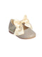 Gold Baby Girls Glitter Shoe with Satin Bow