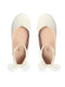 Ivory Girls Matte Flats with a Large Organza Bow Accent