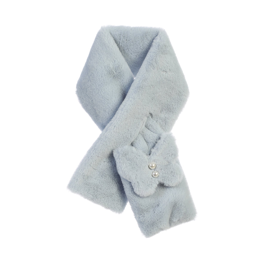 Blue Butterfly Faux Fur Scarf