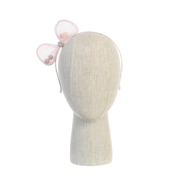 Blush Pom Pom Bow Hairband