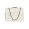 WHITE TWEED PURSE WITH BOW