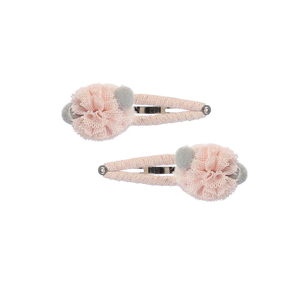 Pom Pom Hair Clip Set